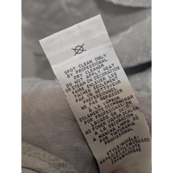 Davids Bridal Silver Ruffled Beaded Formal Mini Dress Prom Homecoming Size 12 - Picture 11 of 11